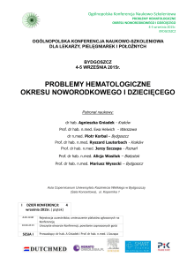 Prof. dr hab. n.med. Mariusz Wysocki – Bydgoszcz
