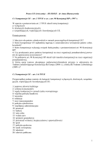 Prawo UE (ćwiczenia) – III ED/EZ – dr Anna Zbaraszewska C
