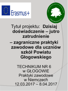 Erasmus + Geodeta - Technikum nr 6 w Głogowie