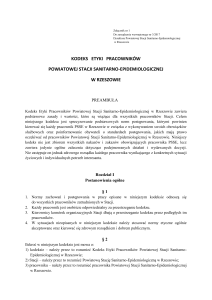 Kodeks Etyki Pracowników PSSE w Rzeszowie