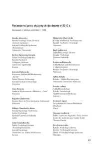 Recenzenci prac złożonych do druku w 2013 r.