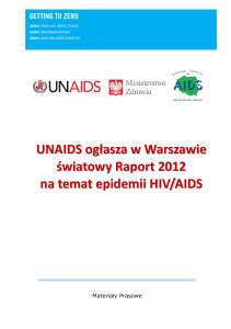 UNAIDS ogłasza w Warszawie światowy Raport 2012 na temat