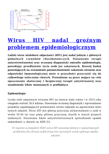 Wirus HIV nadal groźnym problemem epidemiologicznym