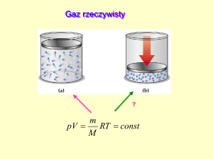 równanie van der Waalsa dla 1 mola gazu rzeczywistego