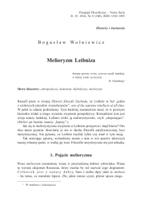 Melioryzm Leibniza - Przegląd Filozoficzny. Nowa Seria