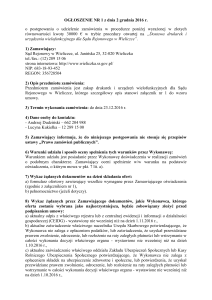 Ogłoszenie nr 1 - Sąd Rejonowy w Wieliczce