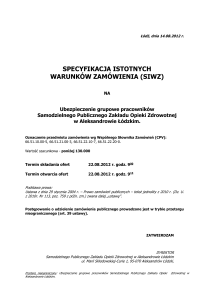 Zgon Ubezpieczonego w wyniku nieszczęśliwego wypadku przy pracy