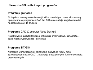 Narzędzia GIS na tle innych programów Programy graficzne