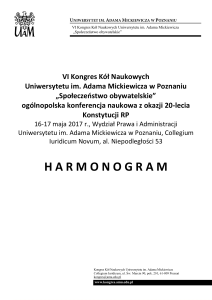 harmonogram - Kongres Kół Naukowych UAM