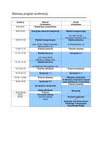 Ramowy program konferencji - Instytut Psychologii UG