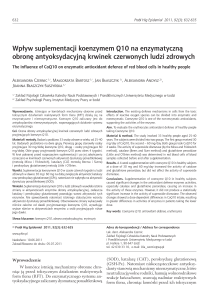 Wpływ suplementacji koenzymem Q10 na enzymatyczną obronę