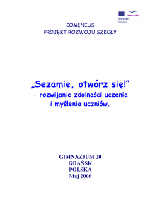 Sezamie, otwórz się! - GIMNAZJUM nr 20 im. HANZY w Gdańsku