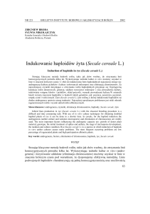 Indukowanie haploidów żyta (Secale cereale L.) - IHAR