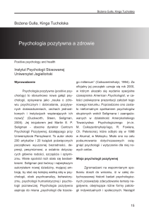 Psychologia pozytywna a zdrowie