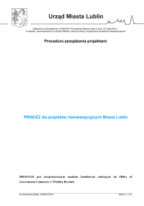 Procedura zarządzania projektami PRINCE2 dla projektów