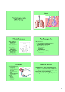 Patofizjologia układu oddechowego Płuca Patofizjologia płuc