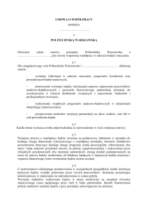 umowa o współpracy - Politechnika Warszawska