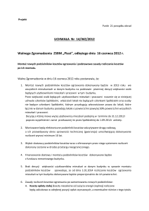 Projekt Punkt 21 porządku obrad UCHWAŁA Nr 14/WZ/2012