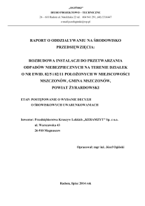 raport oddziaływania na środowisko - bip.mszczonow.