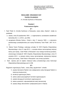 Regulamin Organizacyjny - Samorząd Województwa Mazowieckiego