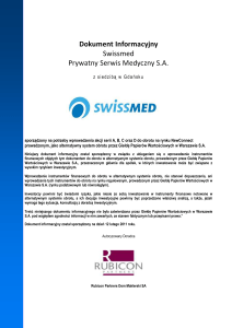 Dokument Informacyjny - Swissmed Prywatny Serwis Medyczny SA