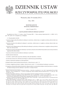rozporządzeniem Ministra Środowiska z dnia 24 sierpnia 2012 r. w