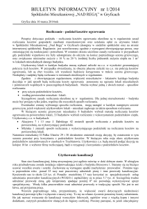 Biuletyn informacyjny nr 1/2014 - Spółdzielnia Mieszkaniowa Nad