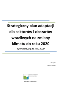 Strategiczny plan adaptacji dla sektorów i obszarów wrażliwych na