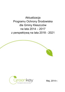 Program Ochrony Środowiska - Gmina Kleszczów