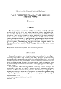 Plant protection means applied in Polish organic farms