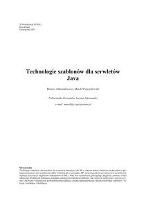 Technologie szablonów dla serwletów Java