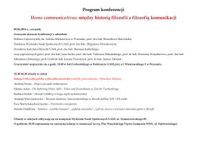 Program konferencji Homo communicativus