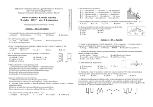 Polsko-Ukraiński Konkurs Fizyczny “Lwiątko – 2004” klasy 1