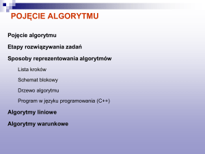 POJĘCIE ALGORYTMU Algorytm - andrzej.edu.pl