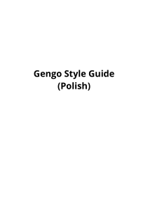 Gengo Style Guide (Polish)