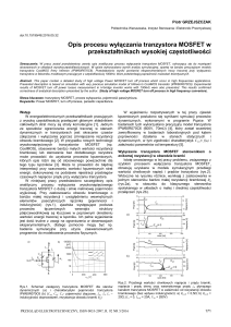 Opis procesu wyłączania tranzystora MOSFET w przekształtnikach