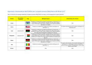 Najnowsze rekomendacje WHO (2015) dot. szczepień przeciw żółtej