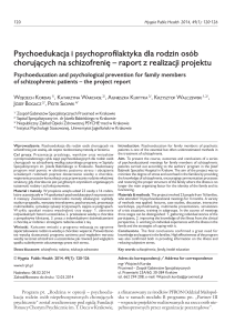 Psychoedukacja i psychoprofilaktyka dla rodzin osób
