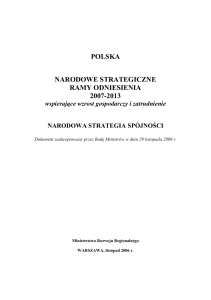 polska narodowe strategiczne ramy odniesienia 2007-2013