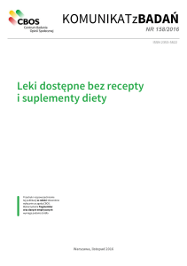 Leki dostępne bez recepty i suplementy diety - CBOS-u