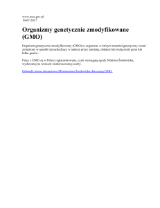 Organizmy genetycznie zmodyfikowane (GMO)