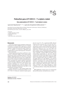Polimorfizm genu LCT-13910 C¤T a otyłość u kobiet