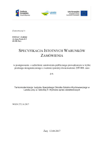 Specyfikacja Istotnych Warunków Zamówienia