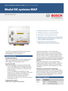Moduł DE systemu MAP - Bosch Security Systems