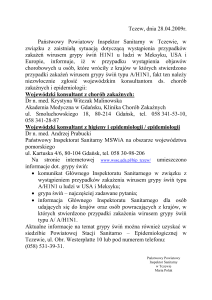 Państwowy Powiatowy Inspektor Sanitarny w Tczewie, w związku z
