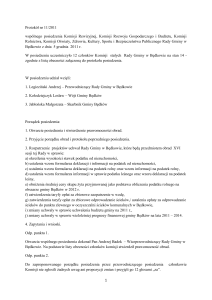 Protokół nr 11/2011 wspólnego posiedzenia Komisji Rewizyjnej