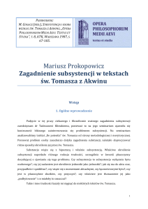 Mariusz Prokopowicz Zagadnienie subsystencji w tekstach św