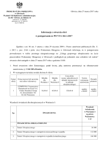 Informacja z otwarcia ofert - Prokuratura Okręgowa w Gliwicach