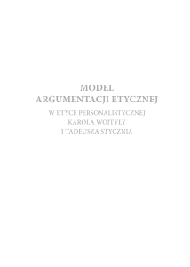 model argumentacji etycznej - Uniwersytet Papieski Jana Pawła II w