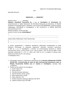 wzór umowy - Zakład Gospodarki Komunalnej sp. z oo w Twardogórze